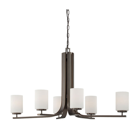 PENDENZA chandelier Oiled Bronze 6x100W