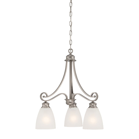 Haven chandelier Satin Pewter 3x100W 120