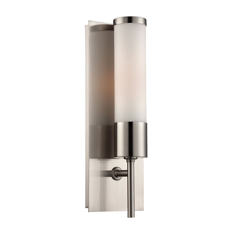 Eve 1 Light Sconce In Satin Nickel With White Opal Glass