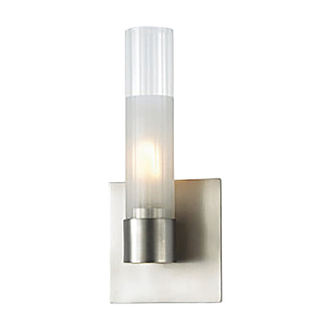 Regato Uno 1 Light Sconce In Satin Nickel With Clear And Frosted Glass