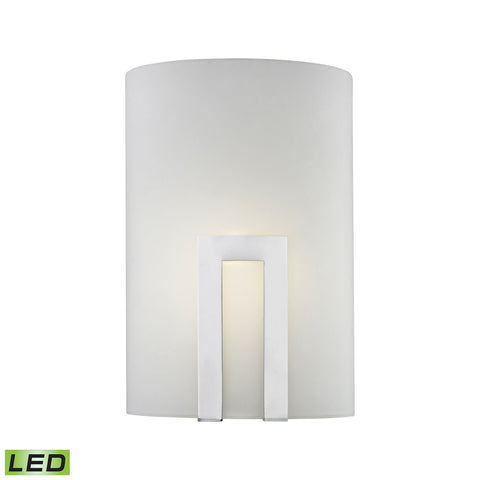 Portal 1 Light LED Wall Sconce In Chrome And Frosted Glass