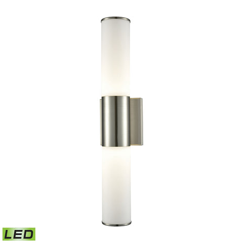 Maxfield 2 Light LED Wall Sconce In Chrome And Opal Glass